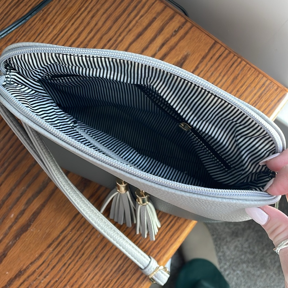 Grey Two Toned Crossbody Bag - Picture 3 of 4